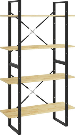 vidaXL - Boekenkast - met - 4 - schappen - 80x30x140 - cm - massief - grenenhout