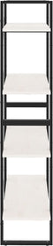 vidaXL - Boekenkast - met - 4 - schappen - 80x30x140 - cm - massief - grenenhout - wit