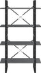 vidaXL - Boekenkast - met - 4 - schappen - 80x30x140 - cm - massief - grenenhout - grijs