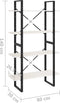 vidaXL - Boekenkast - met - 4 - schappen - 80x30x140 - cm - massief - grenenhout - wit