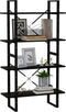 vidaXL - Boekenkast - met - 4 - schappen - 80x30x140 - cm - massief - grenenhout - zwart