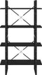 vidaXL - Boekenkast - met - 4 - schappen - 80x30x140 - cm - massief - grenenhout - zwart