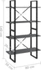 vidaXL - Boekenkast - met - 4 - schappen - 80x30x140 - cm - massief - grenenhout - grijs
