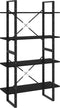 vidaXL - Boekenkast - met - 4 - schappen - 80x30x140 - cm - massief - grenenhout - zwart