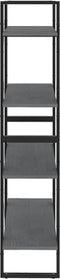 vidaXL - Boekenkast - met - 4 - schappen - 80x30x140 - cm - massief - grenenhout - grijs