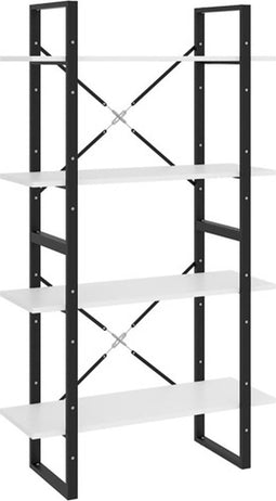 vidaXL - Boekenkast - met - 4 - schappen - 80x30x140 - cm - spaanplaat - wit