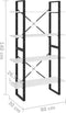 vidaXL - Boekenkast - met - 4 - schappen - 80x30x140 - cm - spaanplaat - wit