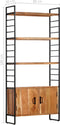vidaXL - Boekenkast - met - 4 - schappen - 80x30x180 - cm - massief - acaciahout