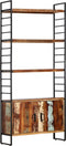 vidaXL - Boekenkast - met - 4 - schappen - 80x30x180 - cm - massief - gerecycled - hout