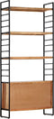 vidaXL - Boekenkast - met - 4 - schappen - 80x30x180 - cm - massief - acaciahout