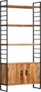 vidaXL - Boekenkast - met - 4 - schappen - 80x30x180 - cm - massief - acaciahout