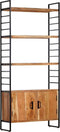 vidaXL - Boekenkast - met - 4 - schappen - 80x30x180 - cm - massief - acaciahout