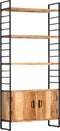 vidaXL - Boekenkast - met - 4 - schappen - 80x30x180 - cm - massief - acaciahout