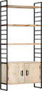 vidaXL - Boekenkast - met - 4 - schappen - 80x30x180 - cm - massief - mangohout