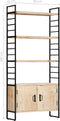 vidaXL - Boekenkast - met - 4 - schappen - 80x30x180 - cm - massief - mangohout