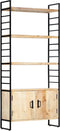 vidaXL - Boekenkast - met - 4 - schappen - 80x30x180 - cm - massief - mangohout