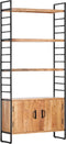 vidaXL - Boekenkast - met - 4 - schappen - 80x30x180 - cm - massief - acaciahout