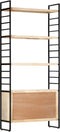 vidaXL - Boekenkast - met - 4 - schappen - 80x30x180 - cm - massief - mangohout