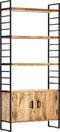 vidaXL - Boekenkast - met - 4 - schappen - 80x30x180 - cm - ruw - mangohout