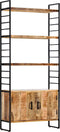 vidaXL - Boekenkast - met - 4 - schappen - 80x30x180 - cm - ruw - mangohout