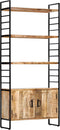 vidaXL - Boekenkast - met - 4 - schappen - 80x30x180 - cm - ruw - mangohout