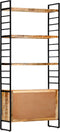 vidaXL - Boekenkast - met - 4 - schappen - 80x30x180 - cm - ruw - mangohout