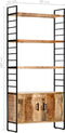 vidaXL - Boekenkast - met - 4 - schappen - 80x30x180 - cm - ruw - mangohout