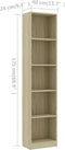 vidaXL - Boekenkast - met - 5 - schappen - 40x24x175 - cm - bewerkt - hout - sonoma - eik