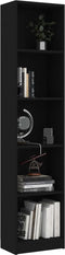 vidaXL - Boekenkast - met - 5 - schappen - 40x24x175 - cm - bewerkt - hout - zwart