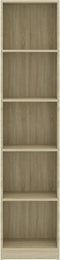 vidaXL - Boekenkast - met - 5 - schappen - 40x24x175 - cm - bewerkt - hout - sonoma - eik