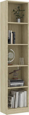 vidaXL - Boekenkast - met - 5 - schappen - 40x24x175 - cm - bewerkt - hout - sonoma - eik