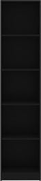 vidaXL - Boekenkast - met - 5 - schappen - 40x24x175 - cm - bewerkt - hout - zwart