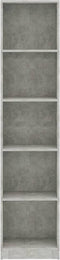 vidaXL - Boekenkast - met - 5 - schappen - 40x24x175 - cm - bewerkt - hout - betongrijs