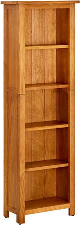 vidaXL - Boekenkast - met - 5 - schappen - 45x22x140 - cm - massief - eikenhout