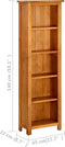 vidaXL - Boekenkast - met - 5 - schappen - 45x22x140 - cm - massief - eikenhout