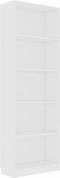 vidaXL - Boekenkast - met - 5 - schappen - 60x24x175 - cm - bewerkt - hout - wit