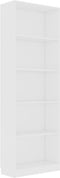 vidaXL - Boekenkast - met - 5 - schappen - 60x24x175 - cm - bewerkt - hout - wit