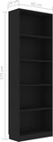 vidaXL - Boekenkast - met - 5 - schappen - 60x24x175 - cm - bewerkt - hout - zwart