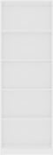 vidaXL - Boekenkast - met - 5 - schappen - 60x24x175 - cm - bewerkt - hout - wit