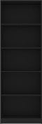vidaXL - Boekenkast - met - 5 - schappen - 60x24x175 - cm - bewerkt - hout - zwart