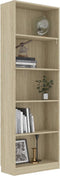 vidaXL - Boekenkast - met - 5 - schappen - 60x24x175 - cm - bewerkt - hout - sonoma - eik
