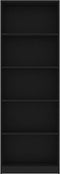 vidaXL - Boekenkast - met - 5 - schappen - 60x24x175 - cm - bewerkt - hout - zwart
