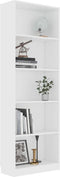 vidaXL - Boekenkast - met - 5 - schappen - 60x24x175 - cm - bewerkt - hout - wit
