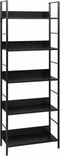 vidaXL - Boekenkast - met - 5 - schappen - 60x27,6x158,5 - cm - bewerkt - hout - zwart