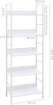vidaXL - Boekenkast - met - 5 - schappen - 60x27,6x158,5 - cm - bewerkt - hout - wit