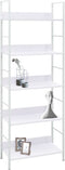 vidaXL - Boekenkast - met - 5 - schappen - 60x27,6x158,5 - cm - bewerkt - hout - wit
