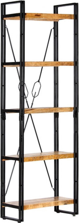 vidaXL - Boekenkast - met - 5 - schappen - 60x30x180 - cm - massief - mangohout