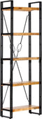 vidaXL - Boekenkast - met - 5 - schappen - 60x30x180 - cm - massief - mangohout