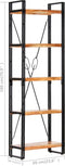 vidaXL - Boekenkast - met - 5 - schappen - 60x30x180 - cm - massief - acaciahout