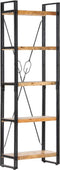 vidaXL - Boekenkast - met - 5 - schappen - 60x30x180 - cm - massief - mangohout